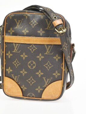 LOUIS VUITTON Danube Shoulder Bag Monogram Leather Brown USA M45266 32KC974